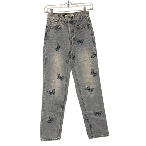 PacSun Dad Jeans with Butterfly‎ Pattern All Over Size 23 Pre-owned - Picture 1 of 9